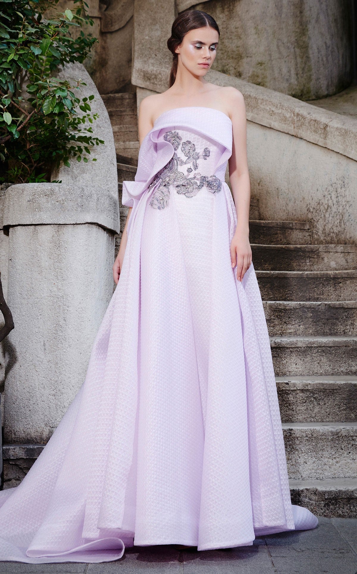 Folded Strapless Gown