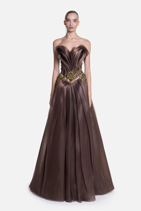 Vestido de noche sin tirantes