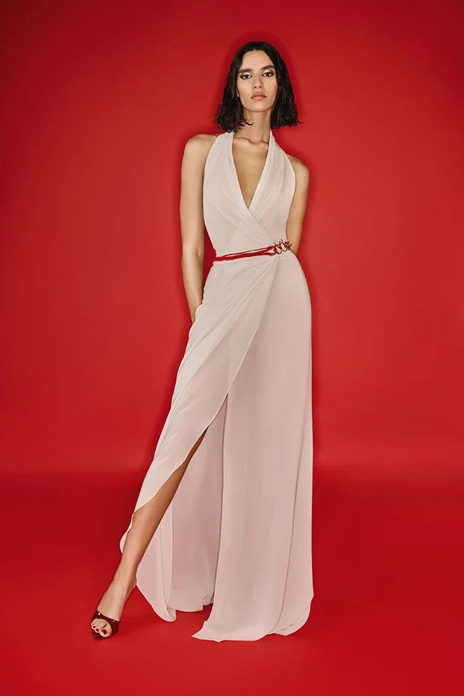 Sleeveless Halter Gown