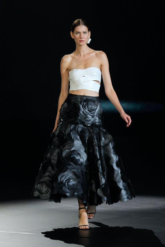 Canino Banded Top and Textured Skirt