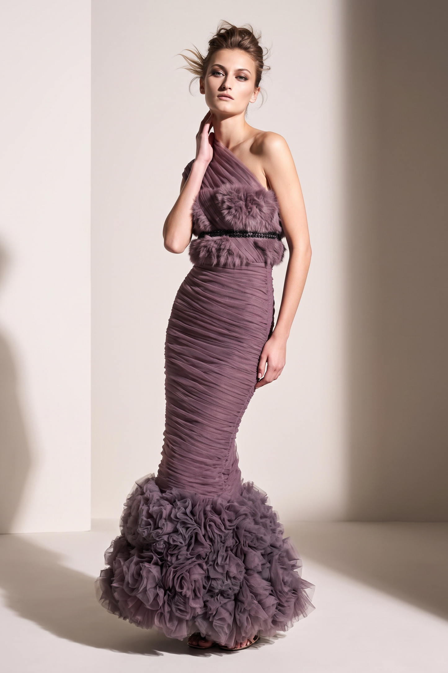 One-Shoulder Evening Dress