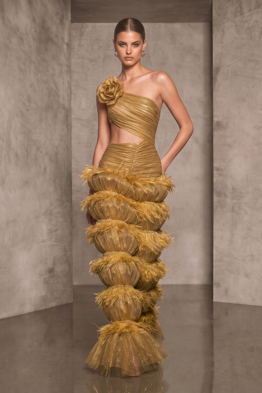 Asymmetric One-Shoulder Gown