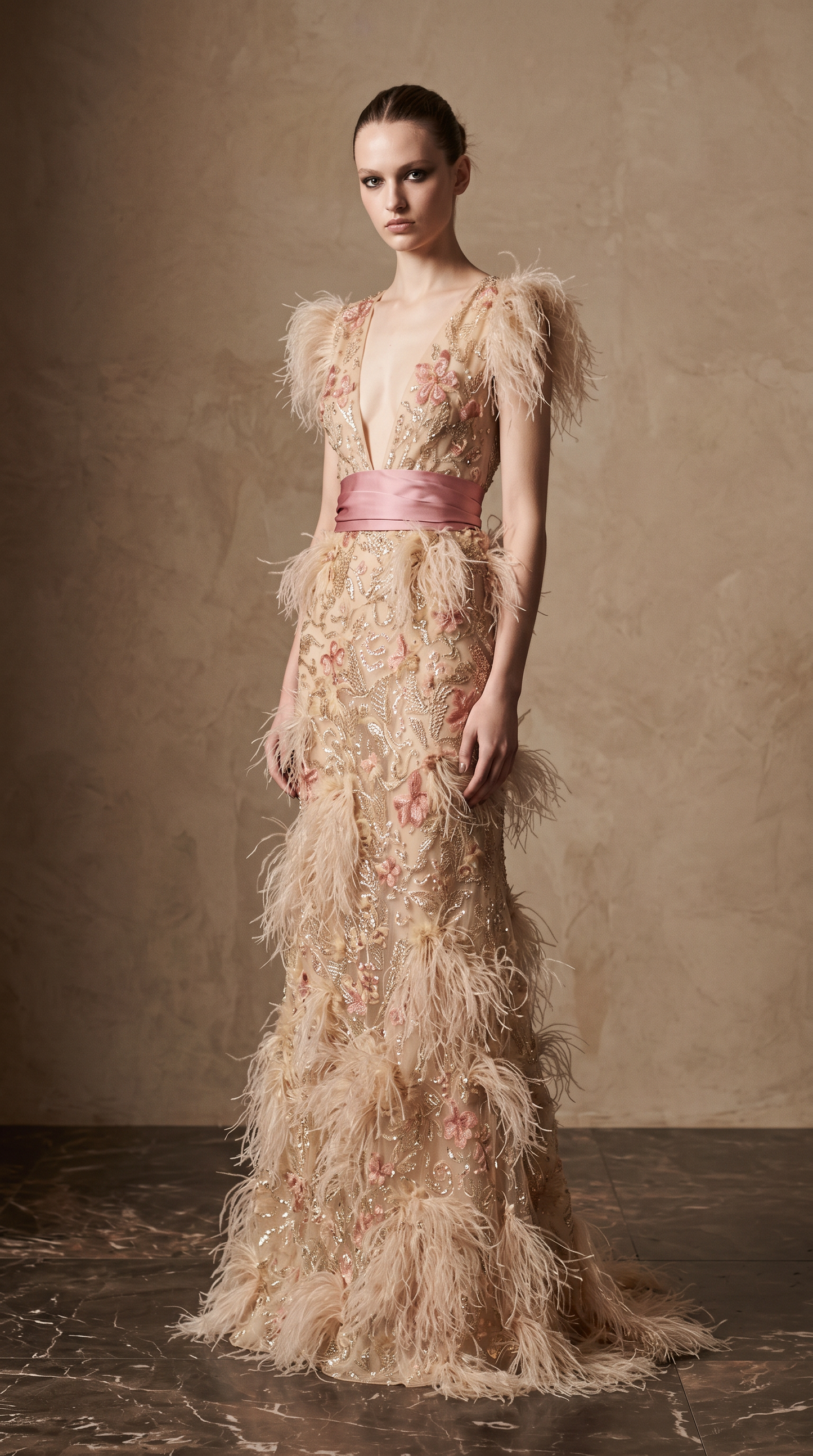 V-Neck Media Gown