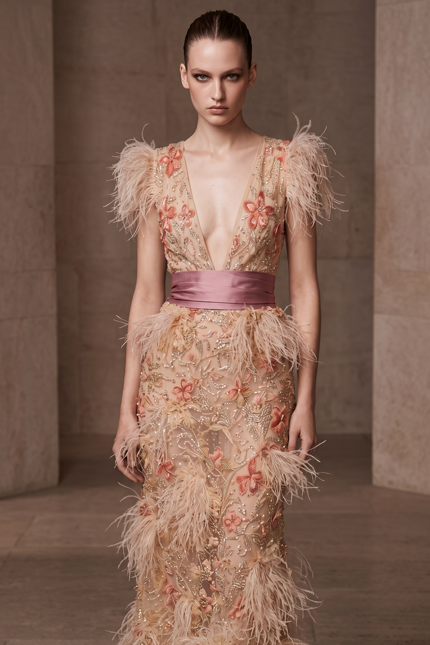 V-Neck Media Gown