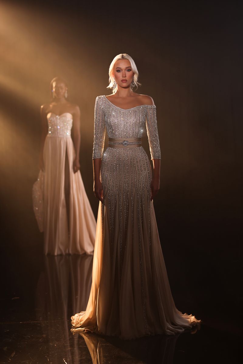 Off Shoulder Embellished Gown
