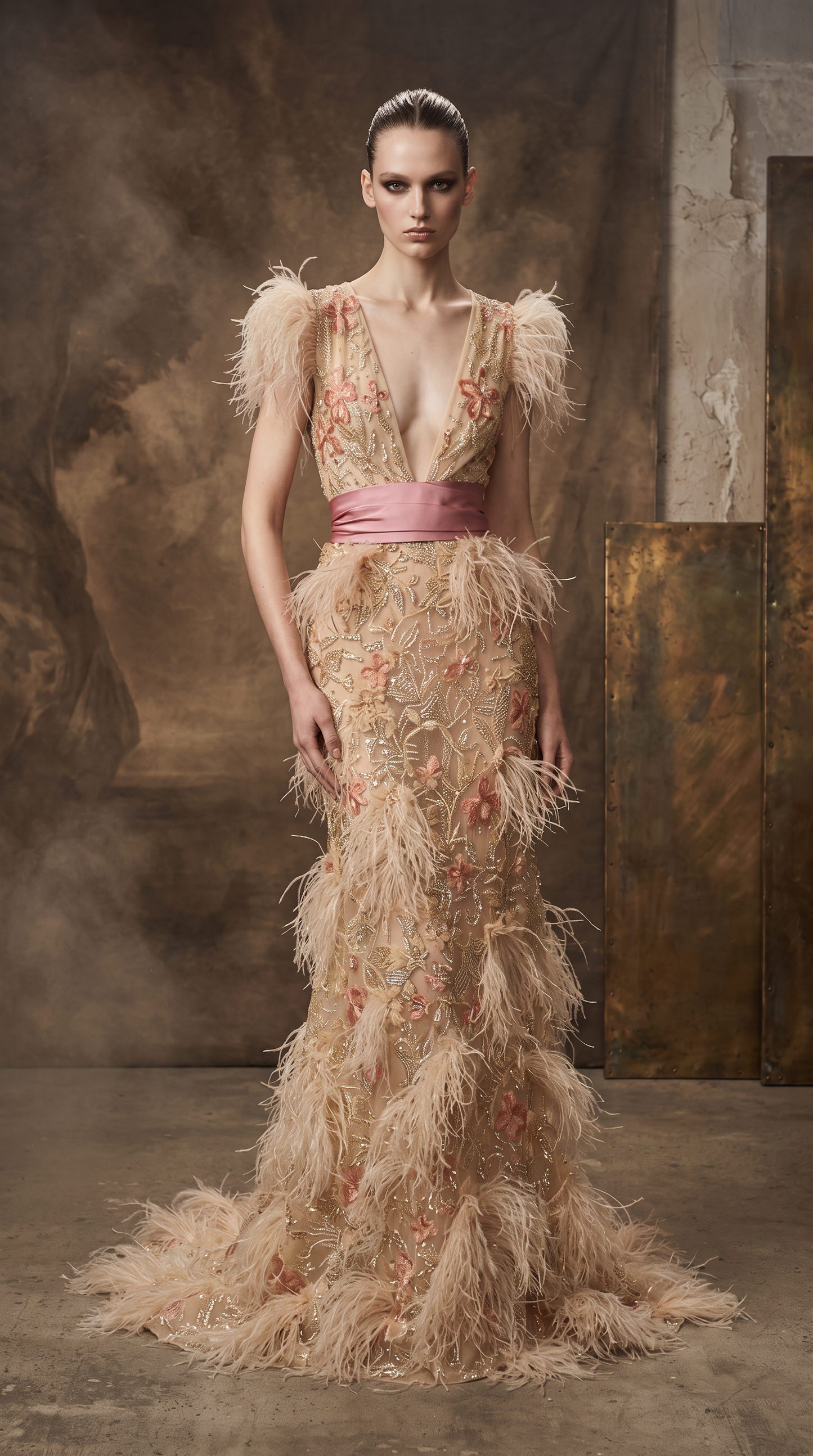 V-Neck Media Gown