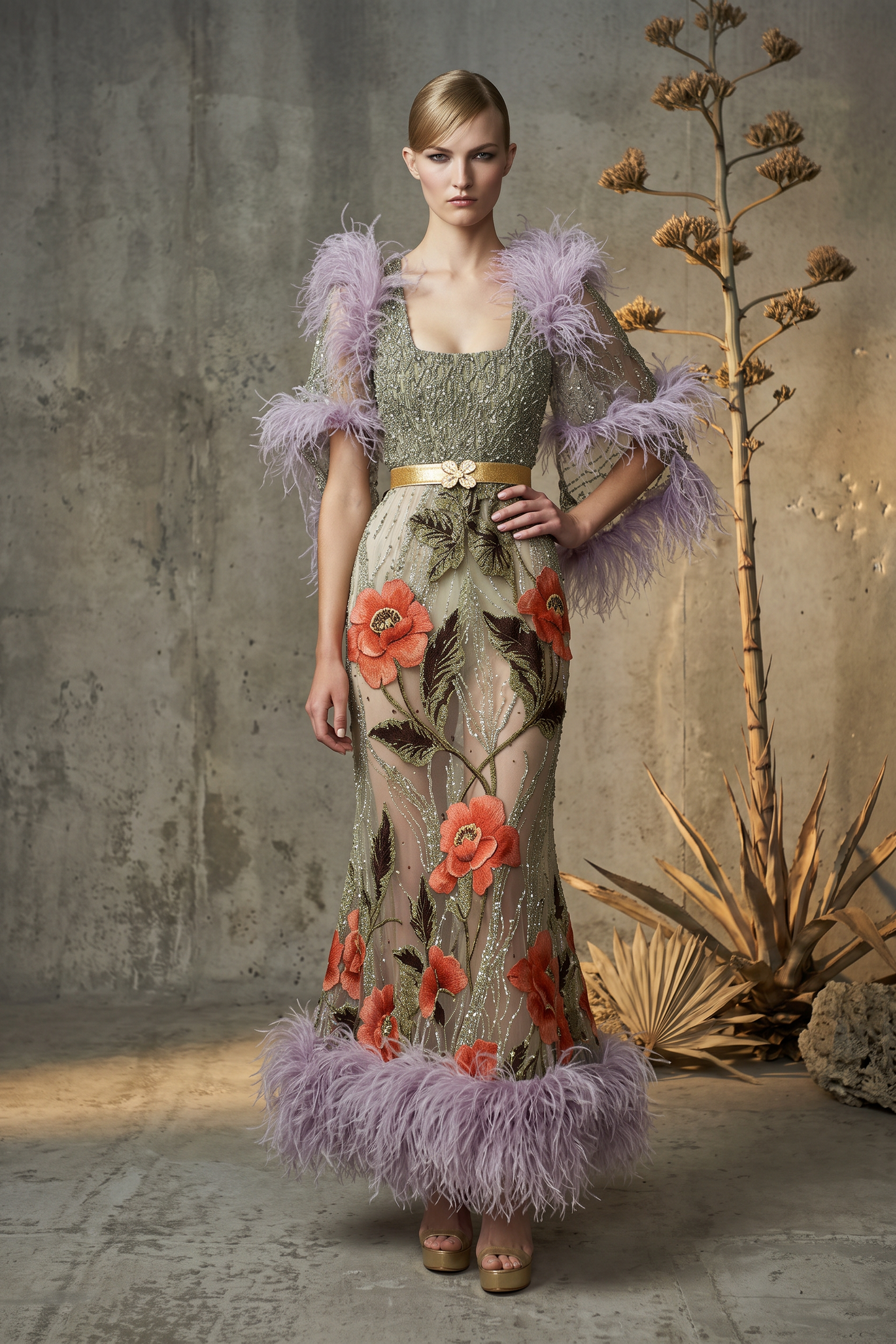 Short Sleeve Evening Dress