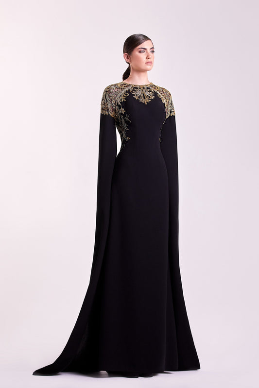 Cape Sleeves Gown