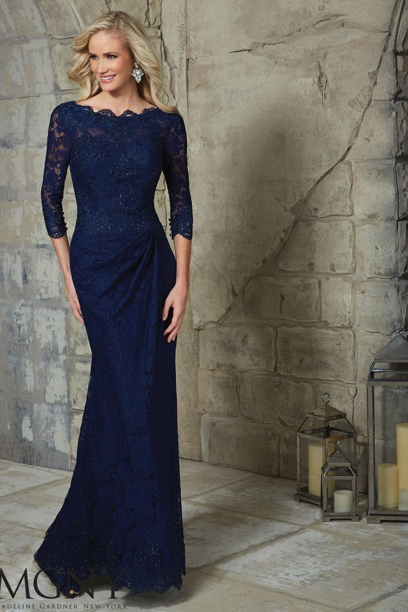 3/4 Sleeve Evening Gown