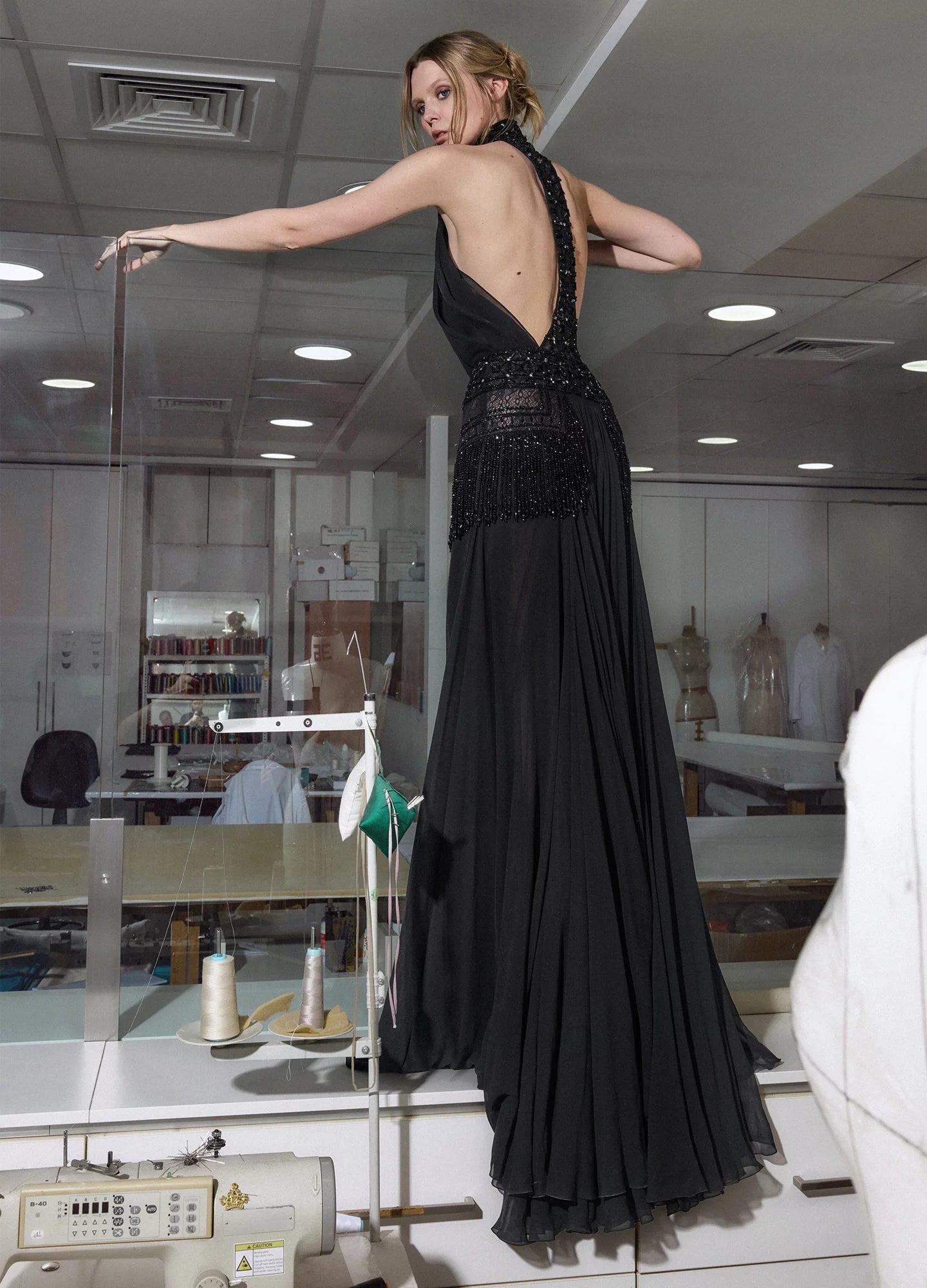 Sleeveless Halter Gown
