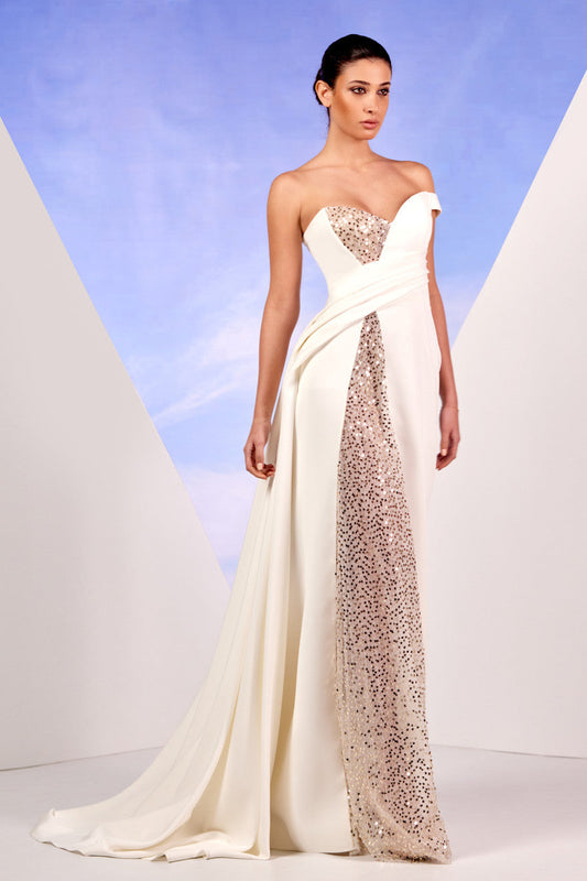 White Crepe Gown