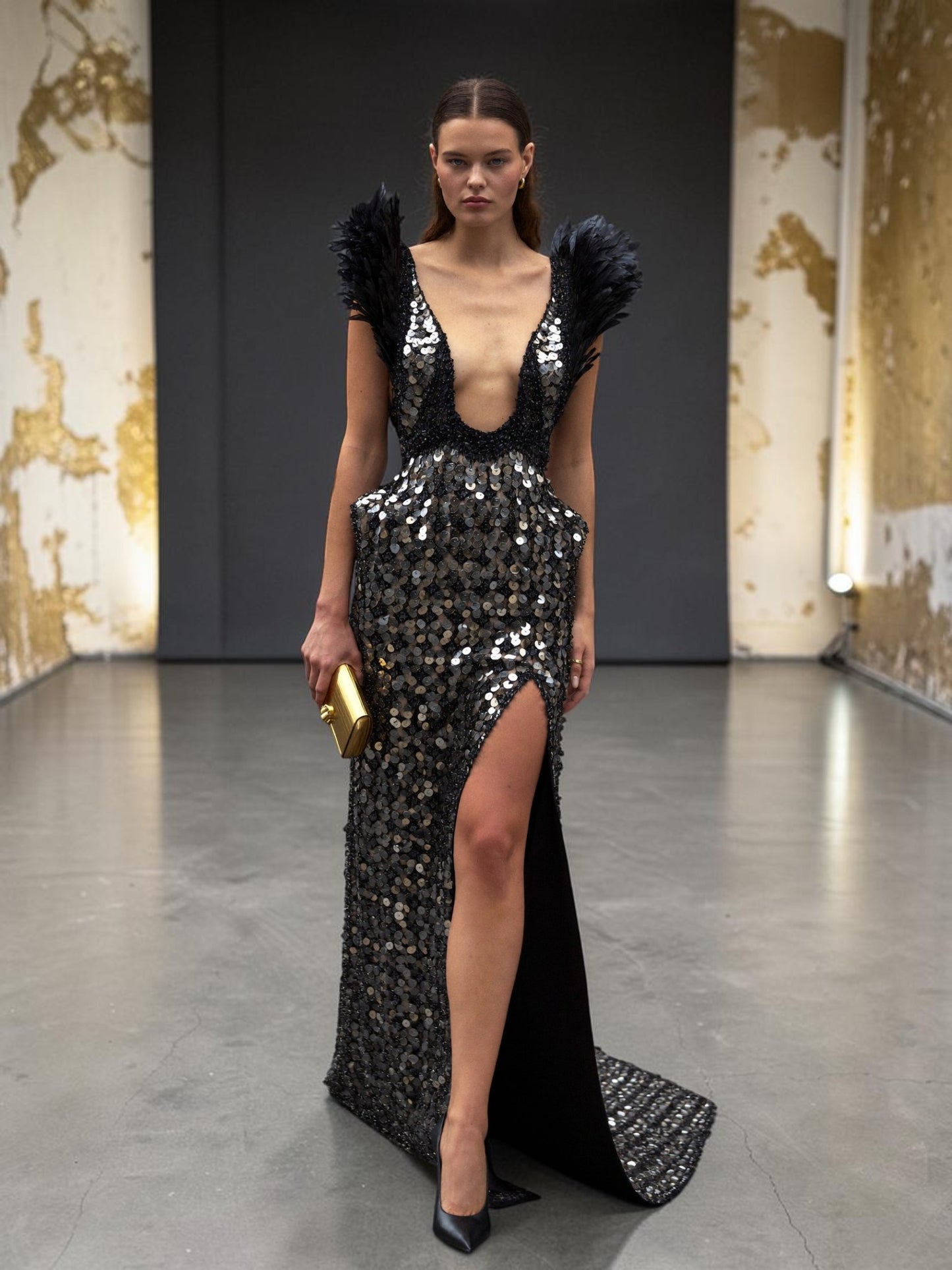 Plunging Neckline Dress