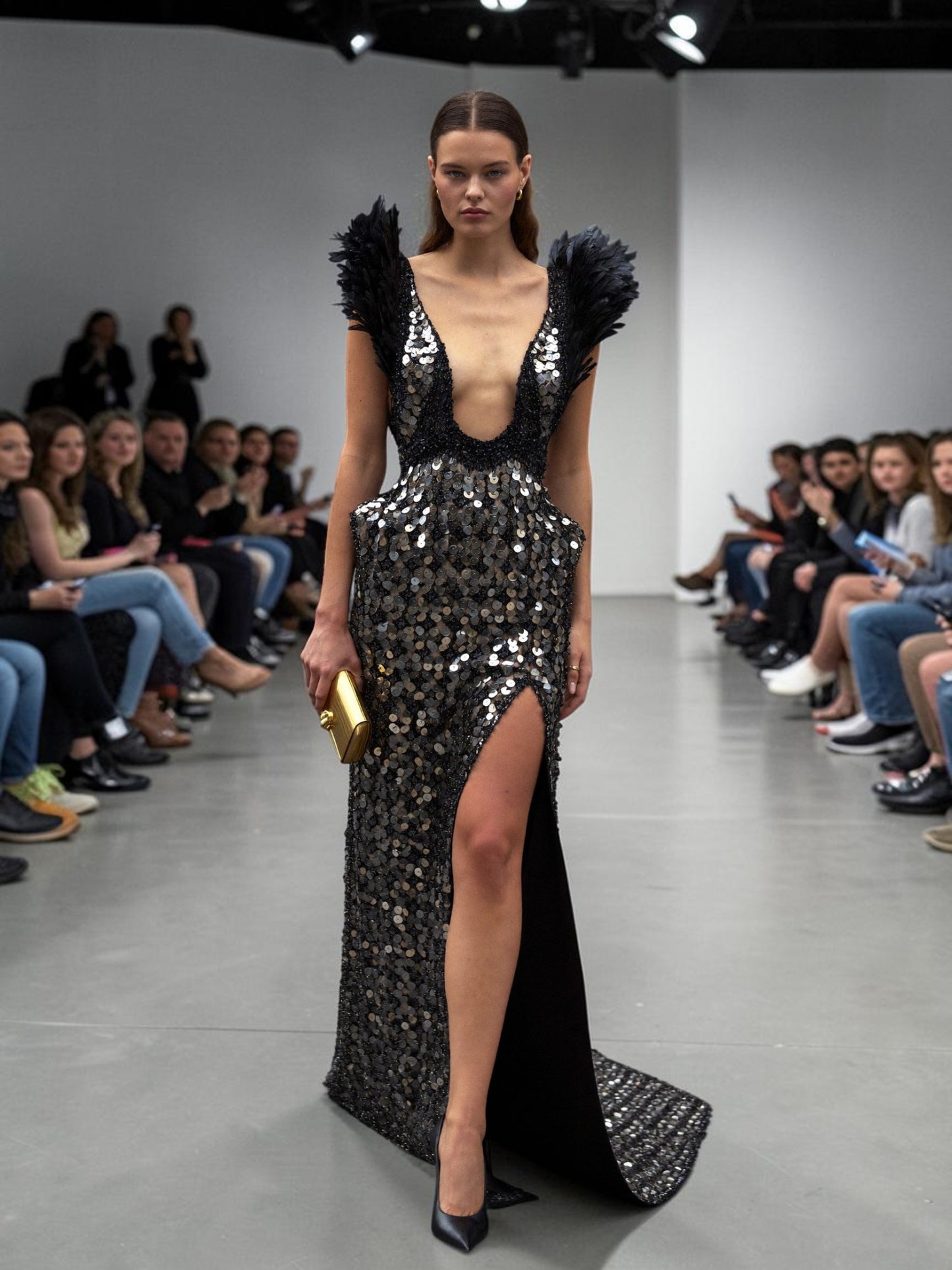 Plunging Neckline Dress