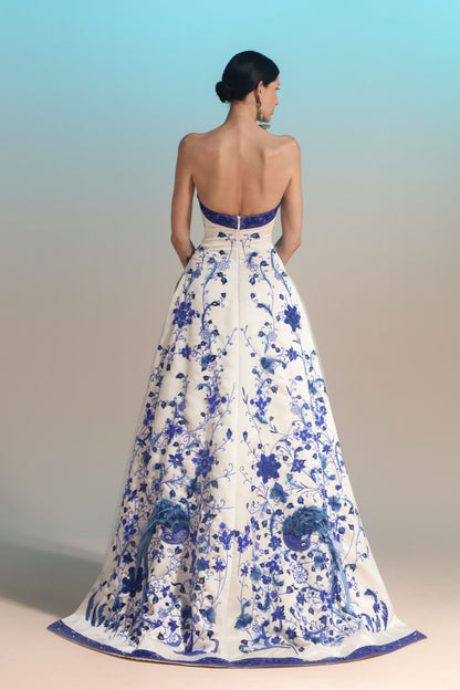 Strapless Porcelain Gown