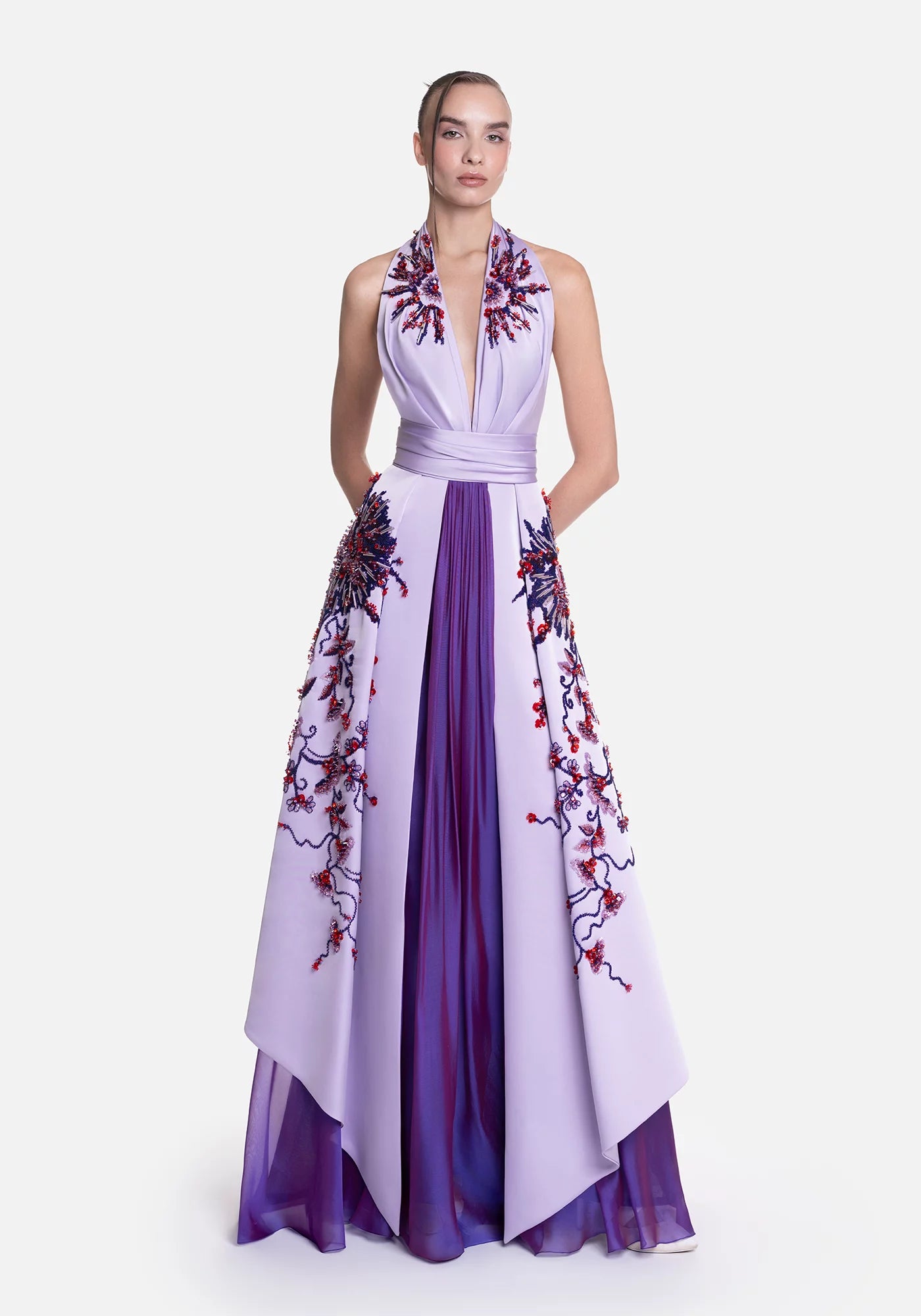 Sleeveless Halter Gown