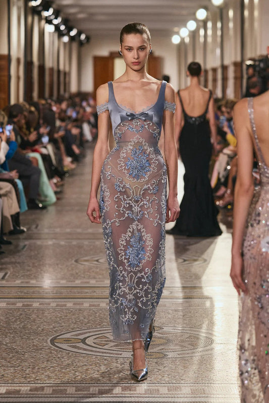 Satin Embellished Sheath Dress