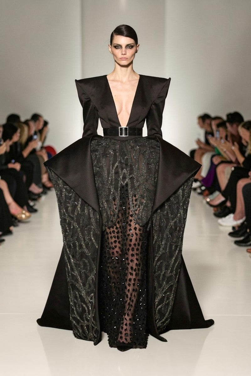Long Sleeve V-Neck Gown