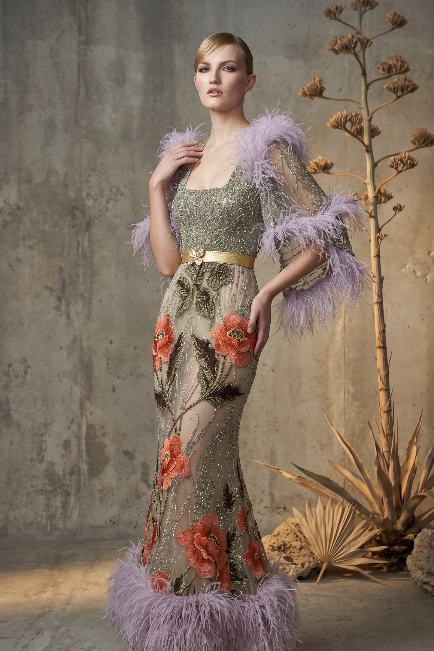 Short Sleeve Evening Dress