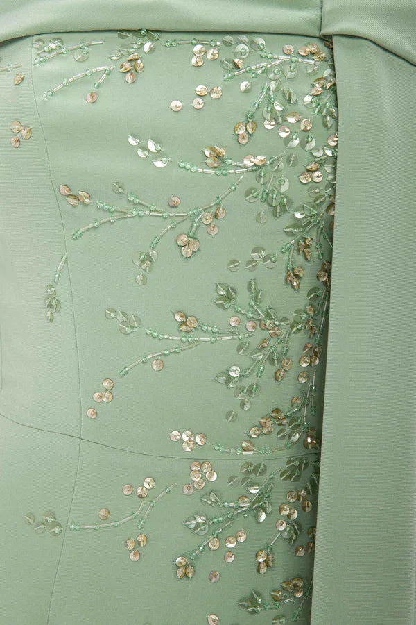 Draped Beaded Gown