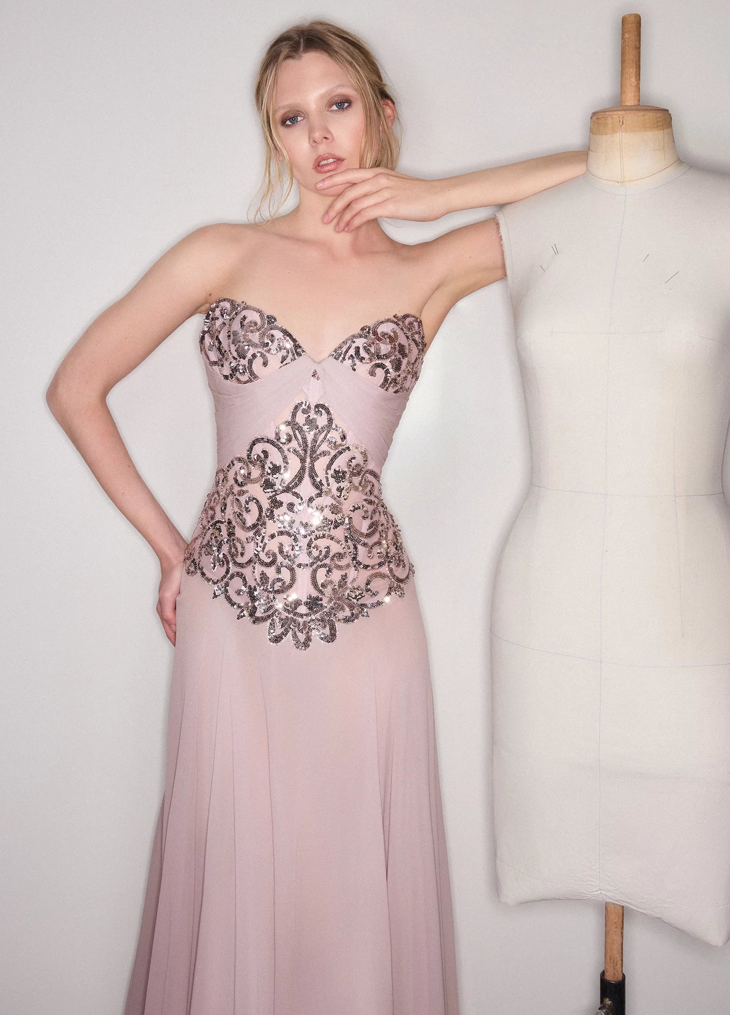 Strapless Crepe Gown