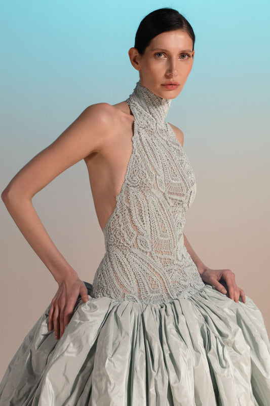 Halter-Neck Ball Gown