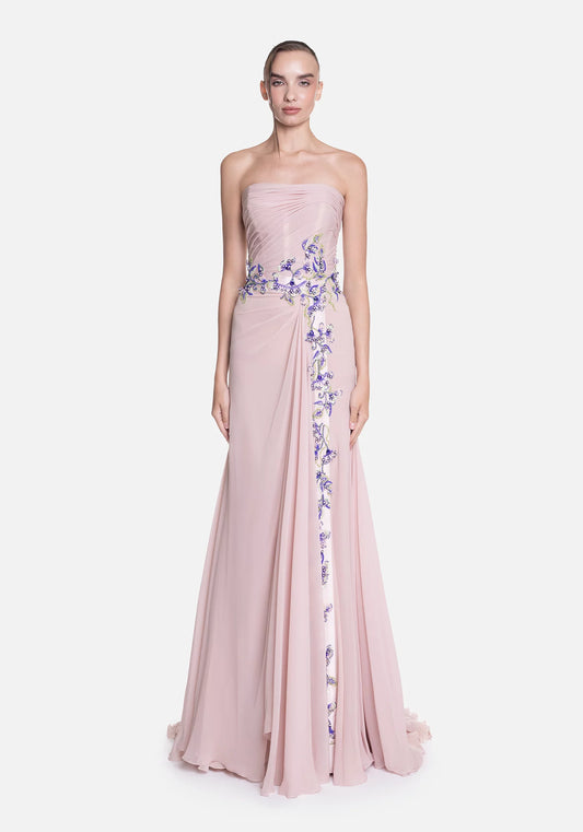 Strapless Crepe Gown