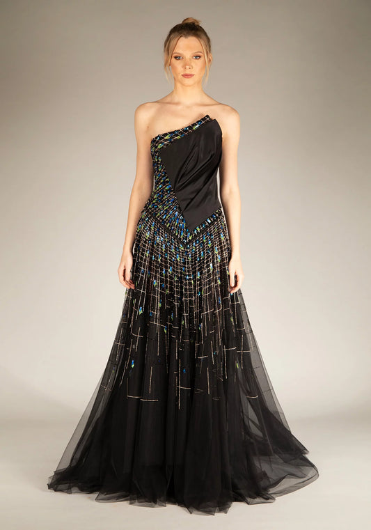 Strapless Asymmetrical Dress
