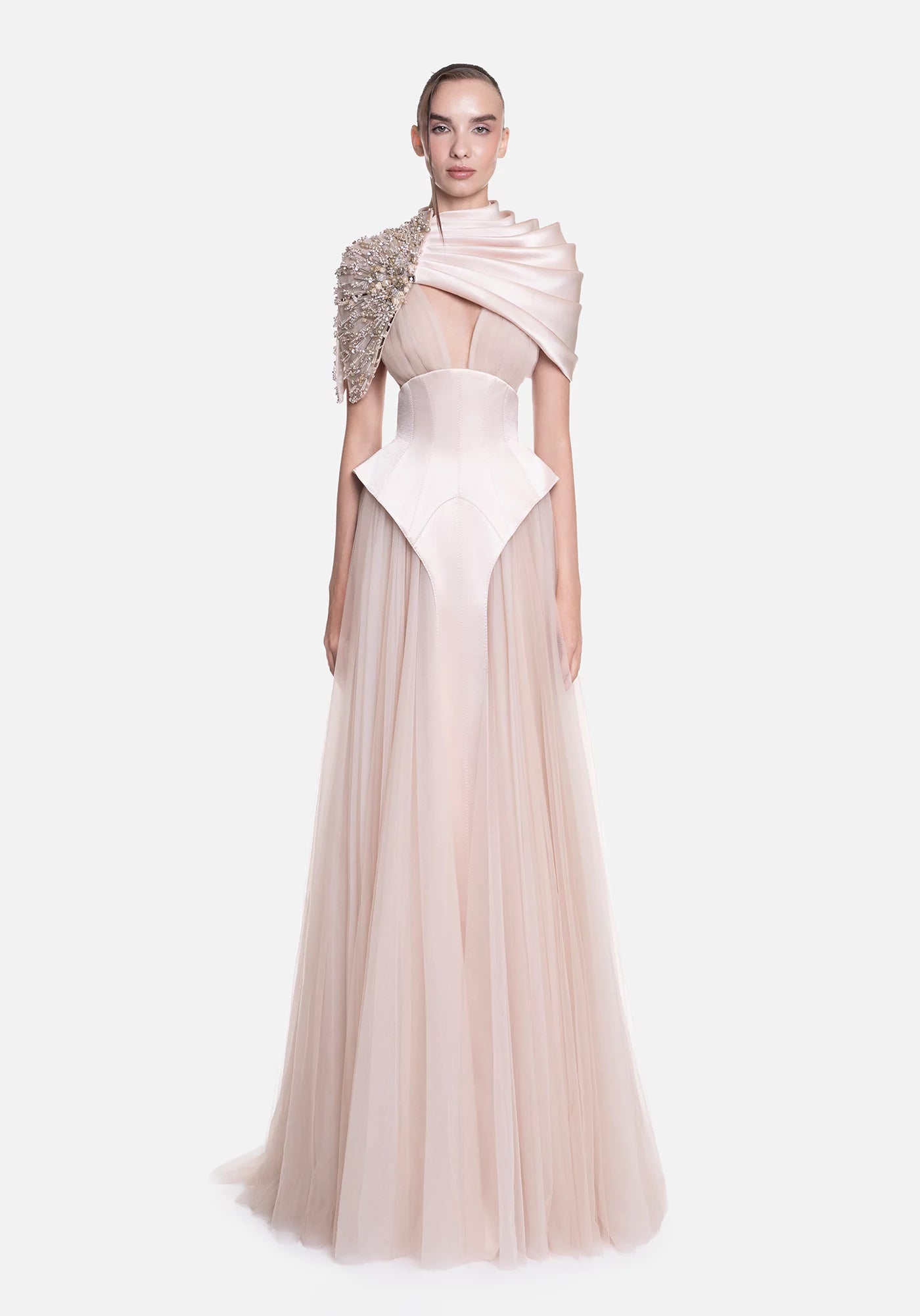Shoulder Cape Gown