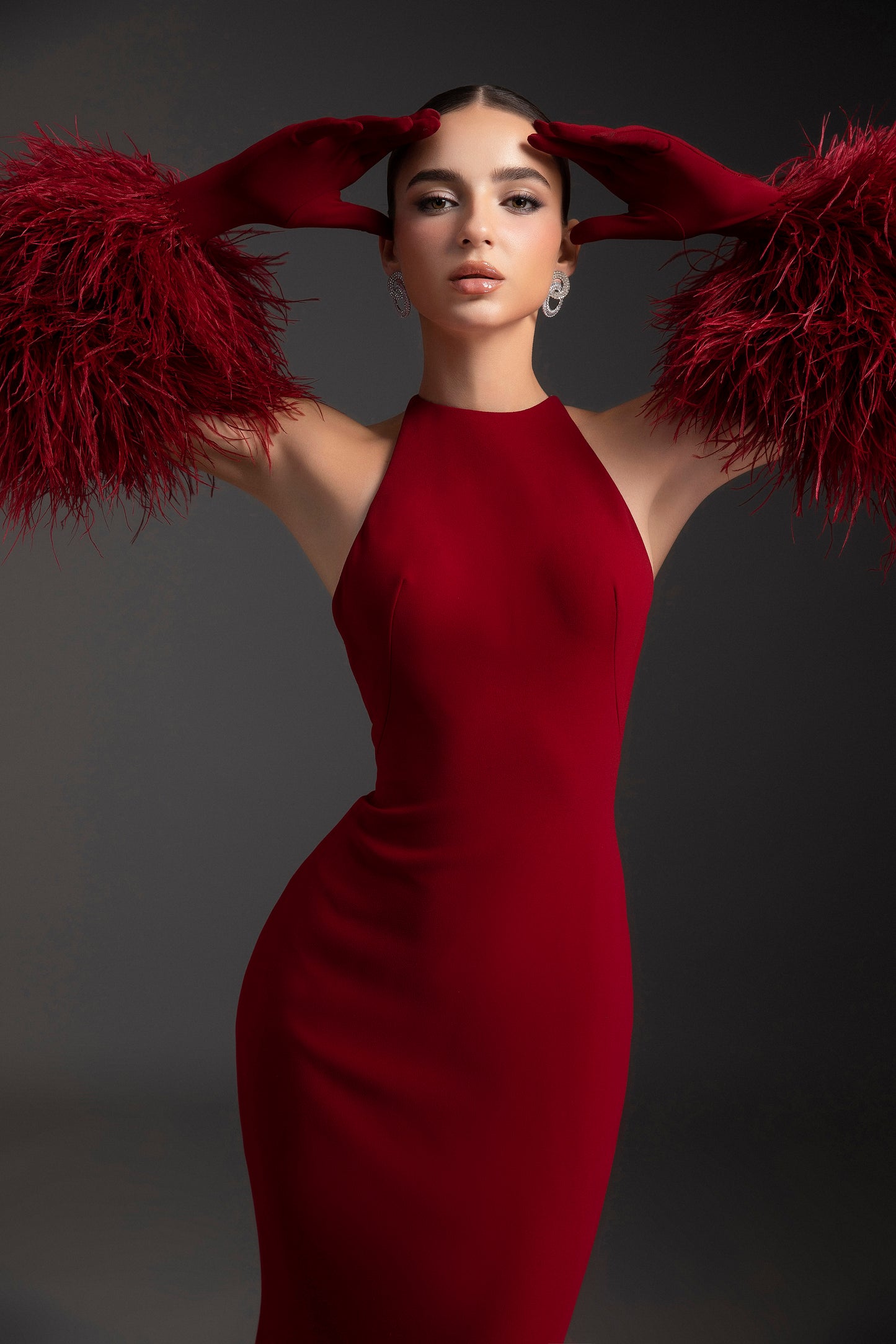 Rose Plume Gown