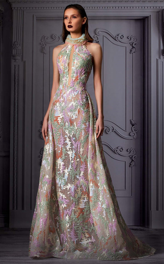Sleeveless High Neck Gown