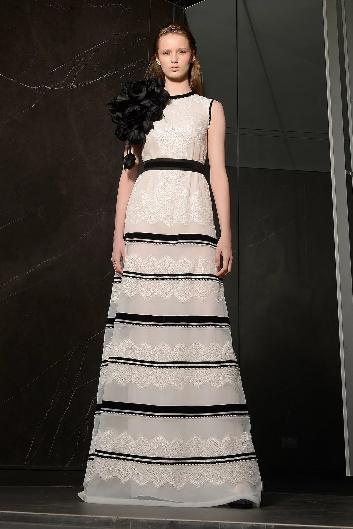 Sleeveless Lace A-Line Gown