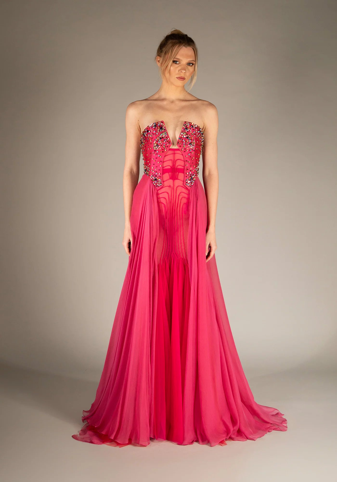 Strapless Silk Tulle Dress