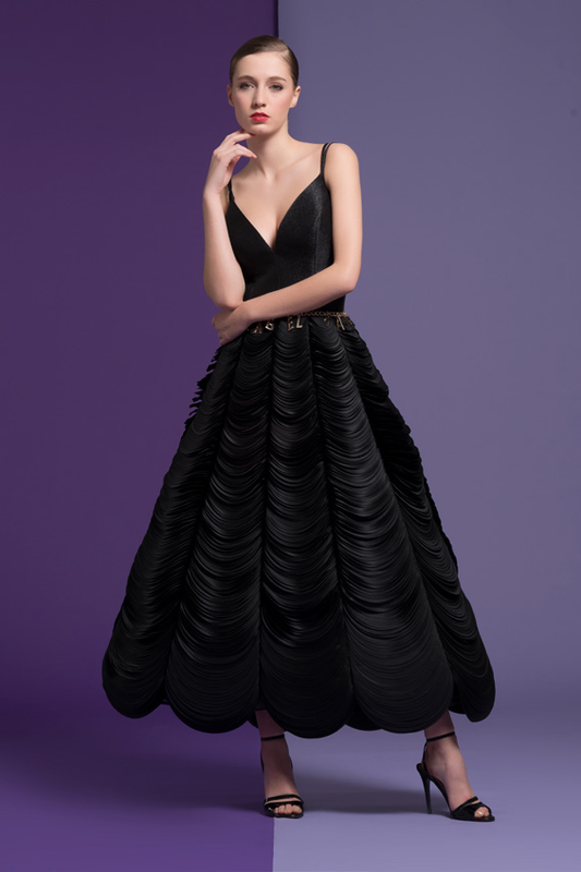 Black Sleeveless Christiane Midi-Tea Dress