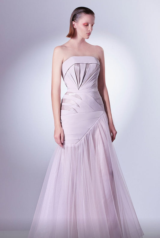Strapless Fit and Flare Gown
