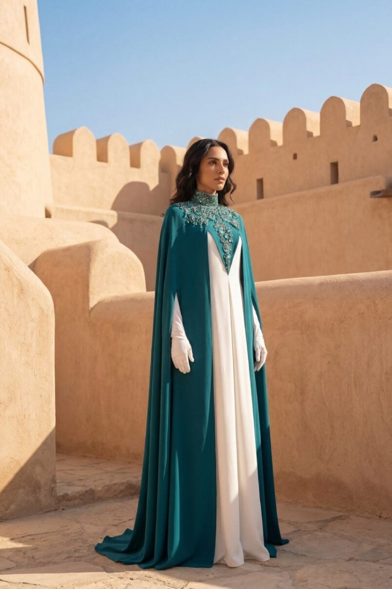 Cape Sleeve Beaded Kaftan