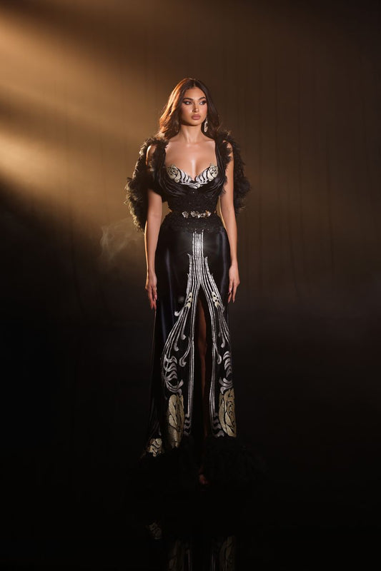 Floral Velvet Gown