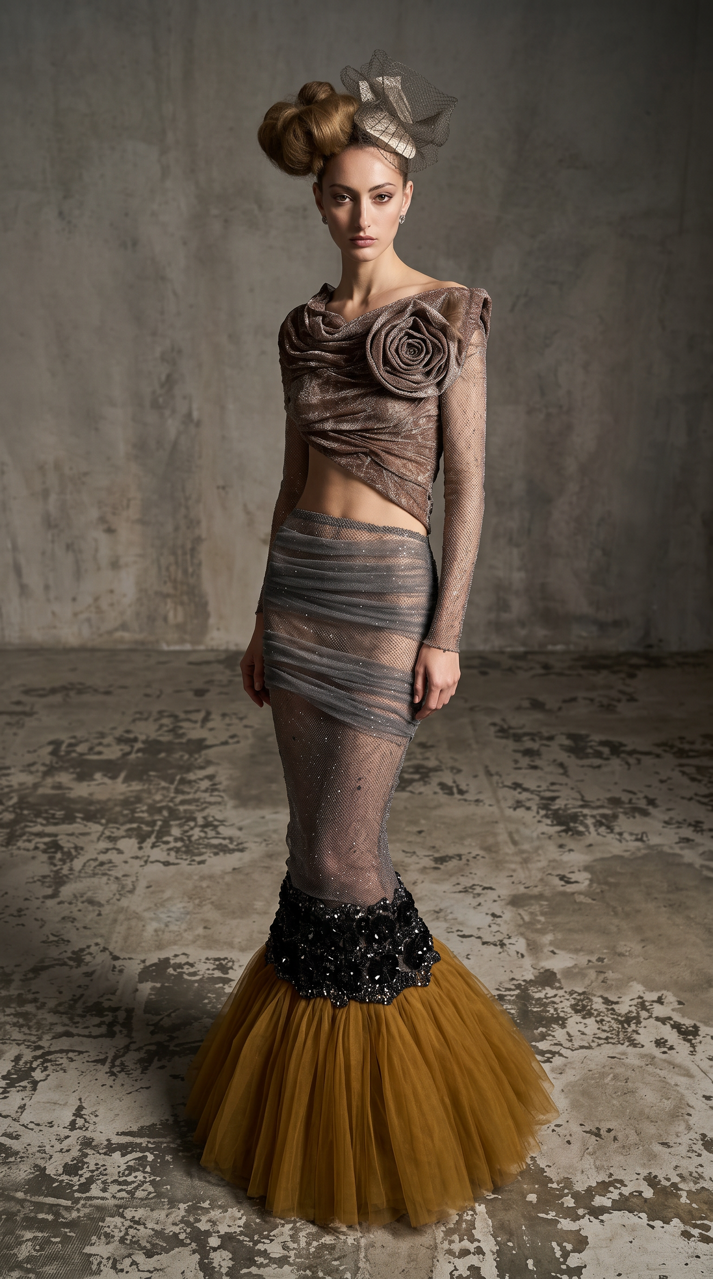 Asymmetric Bodice Gown