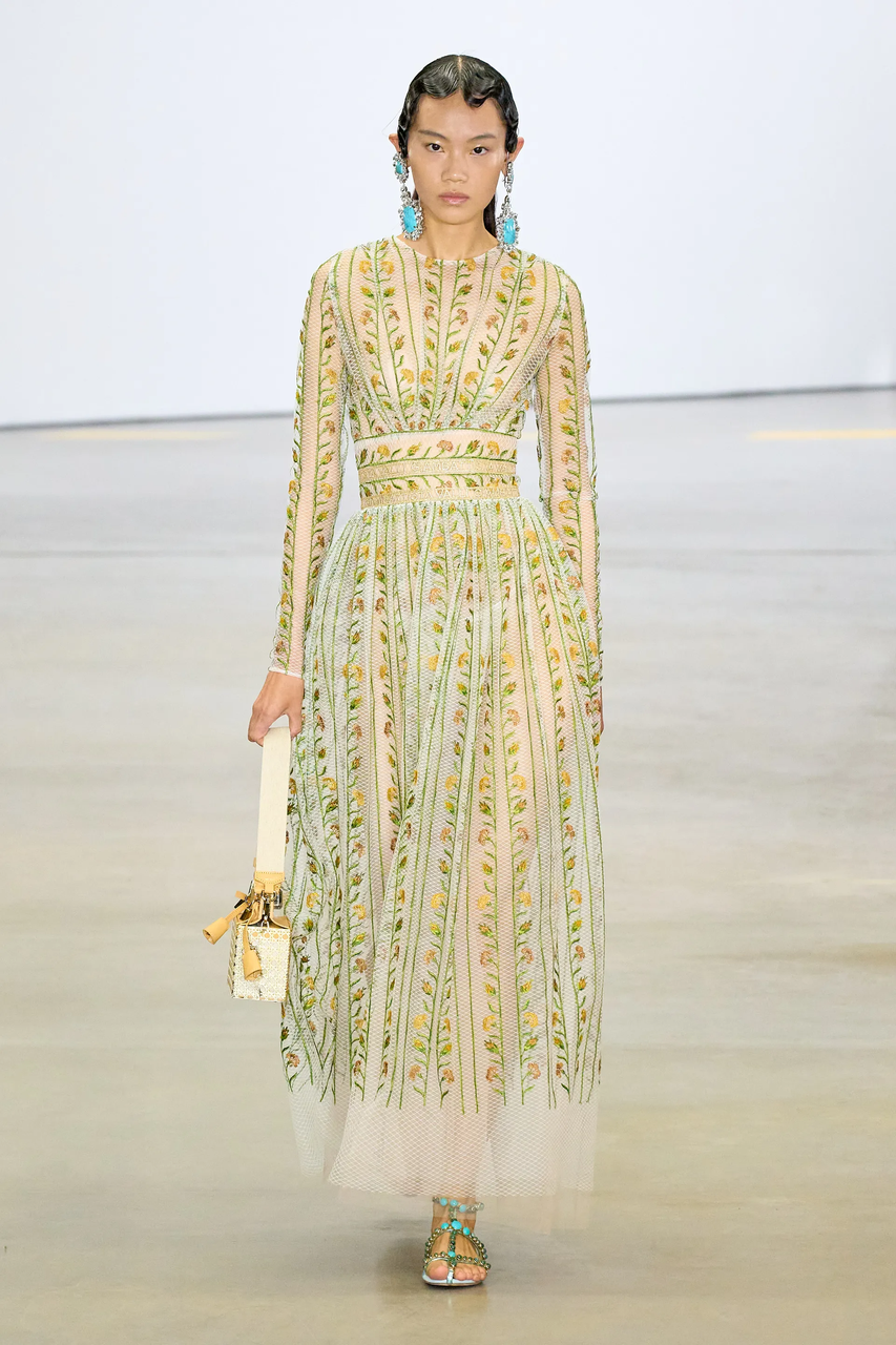 Branches Embroidered Tulle Gown
