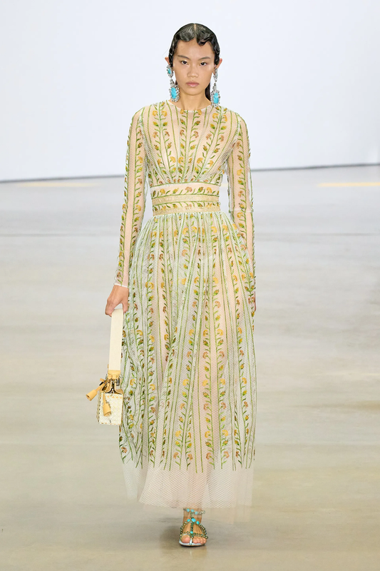 Branches Embroidered Tulle Gown