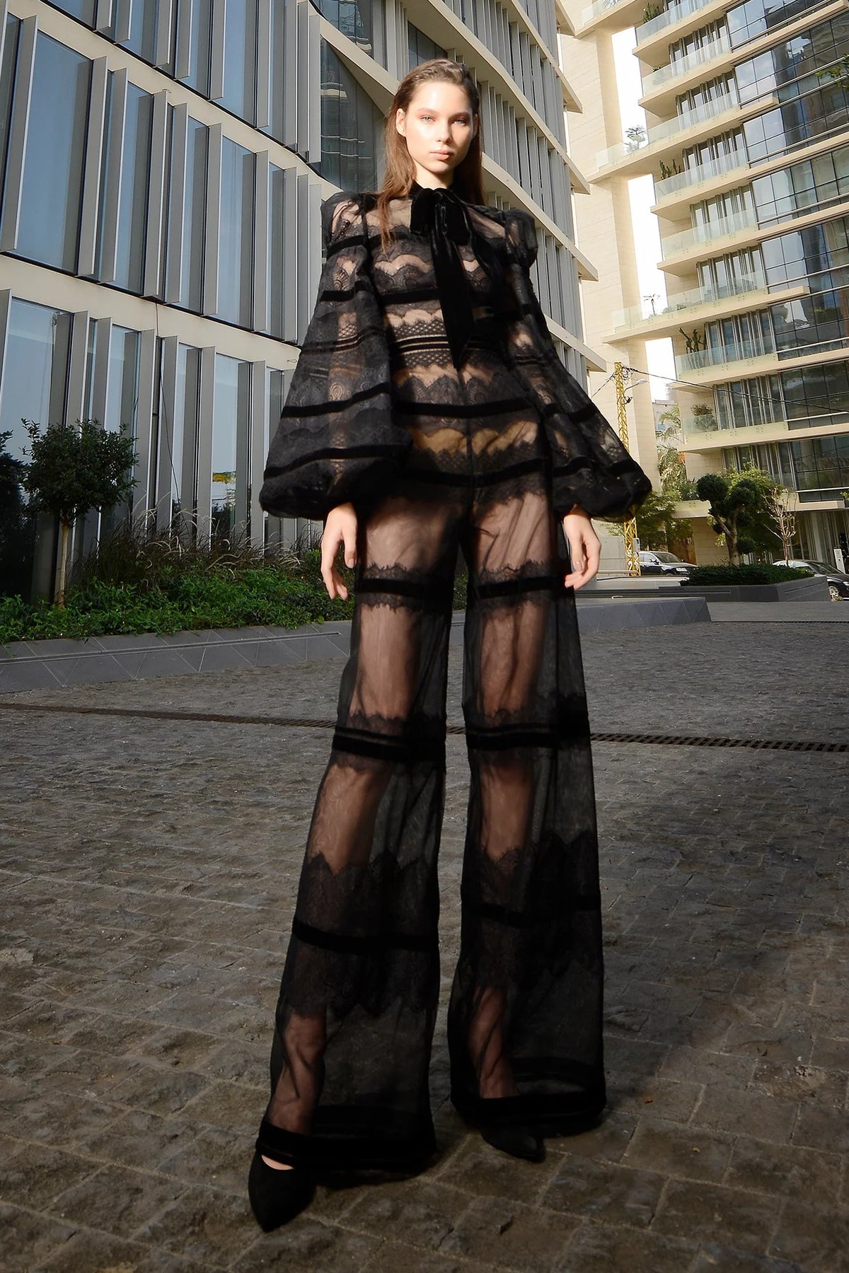 Sheer Lace Jumpsuit