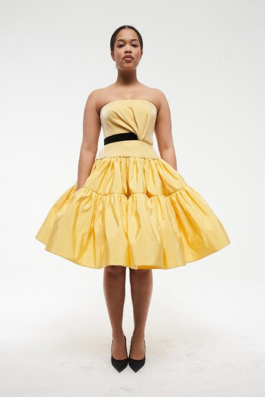 Strapless Belted Cocktail Dress