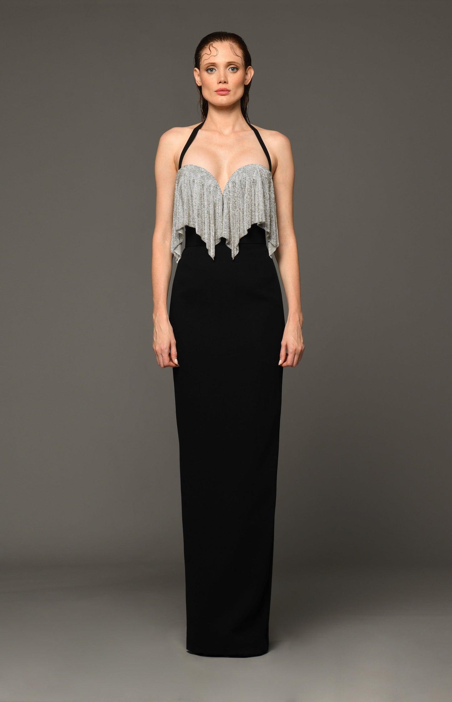 Crepe Corseted Gown