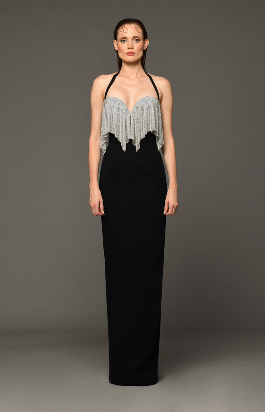 Crepe Corseted Gown