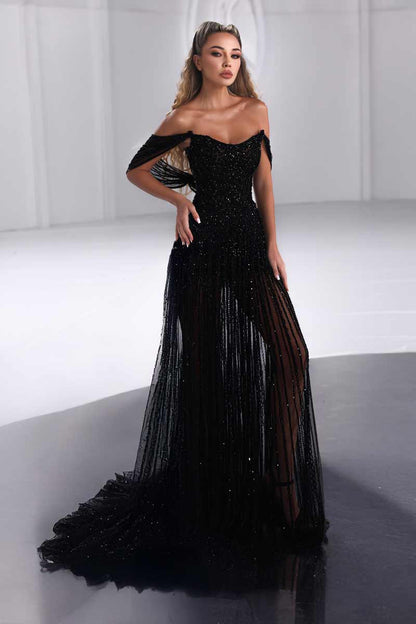 Beaded Fringe Gown