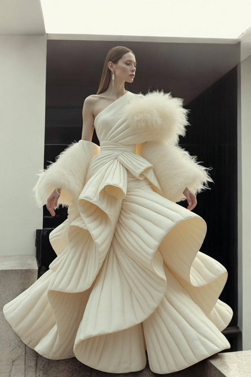 Ecru Etched Gown