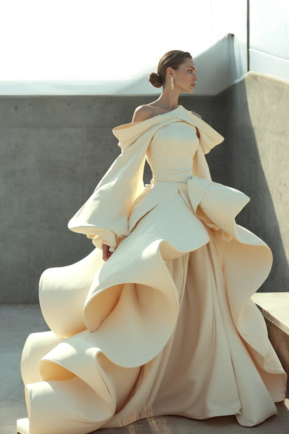 Ruffled Shaden Gown