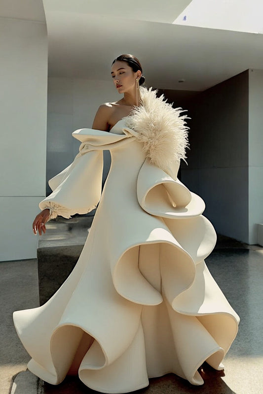 Off Shoulder Sculpt Gown