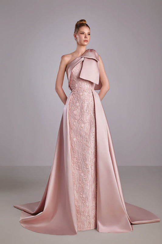 Beaded and Embroidered Mikado Gown
