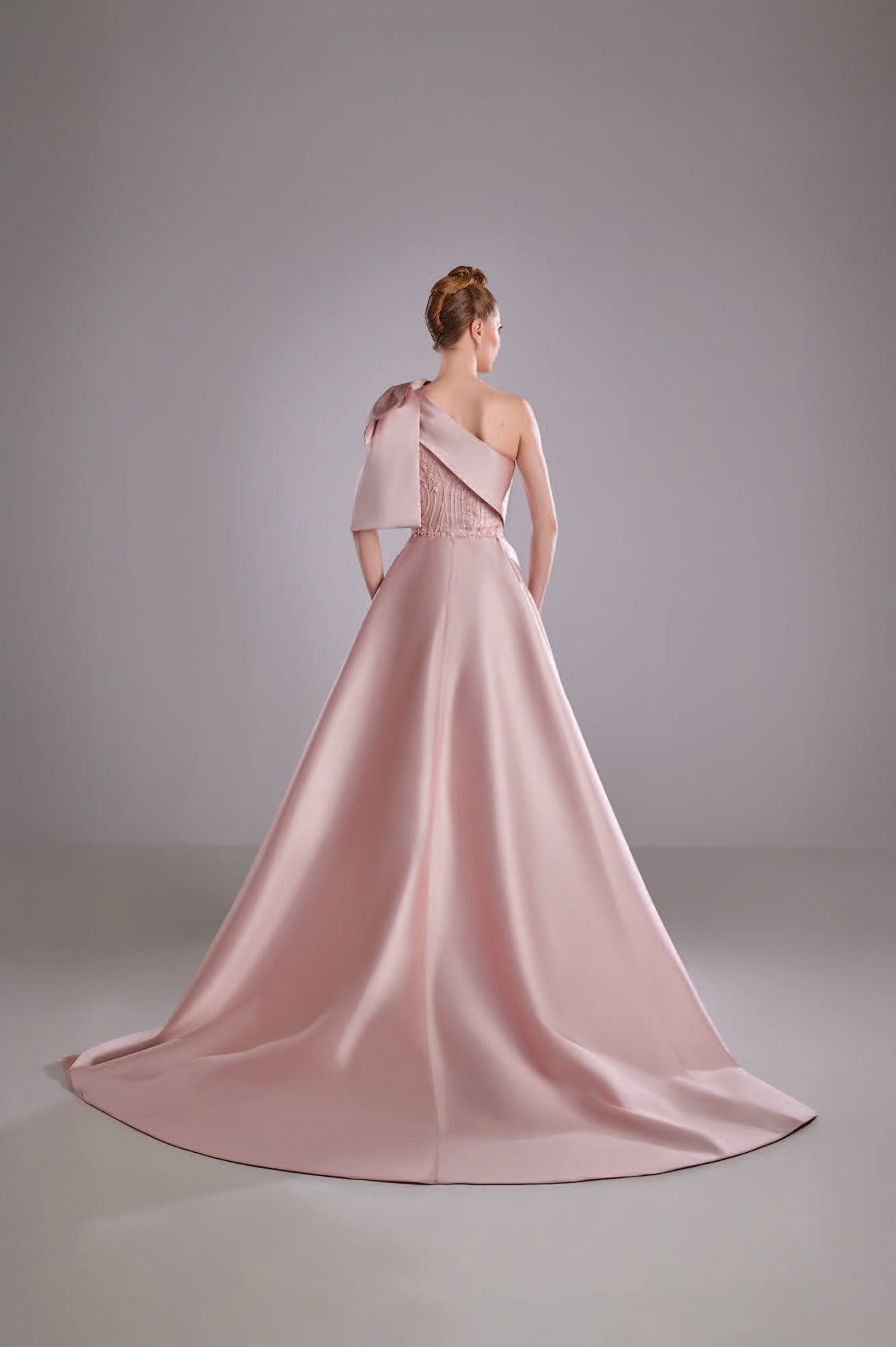 Beaded and Embroidered Mikado Gown