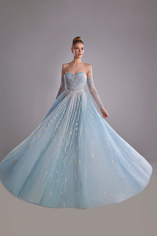 Beaded Dress with Tulle